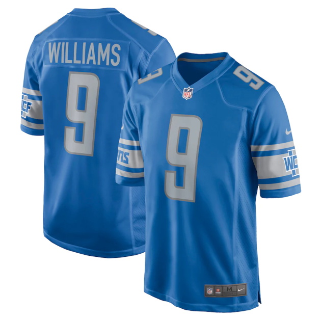 mens nike jameson williams blue detroit lions 2022 nfl draft first round pick player game jersey